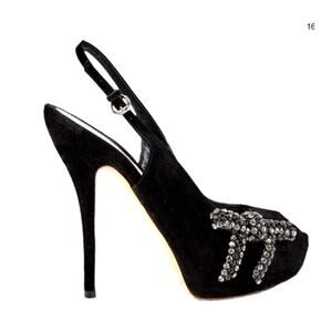 Gucci 8 Rhinestone Bow $1120 Slingback  Platform Heels Suede Peeptoe Pumps 38